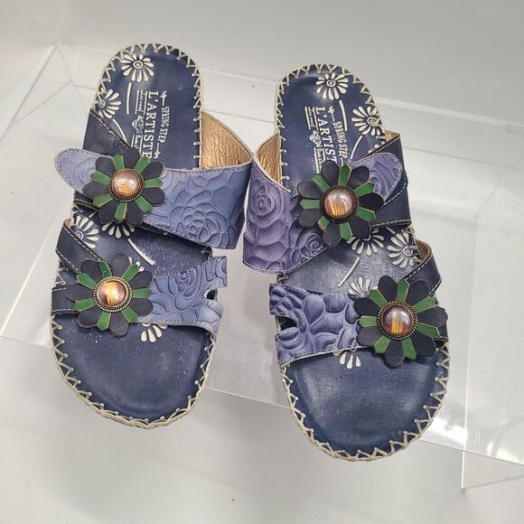 Spring Step Shoes - L'Artiste SPRING STEP Shoes Size 9 / 40 Charlotte Wedge Heel Sandals Sun Flower